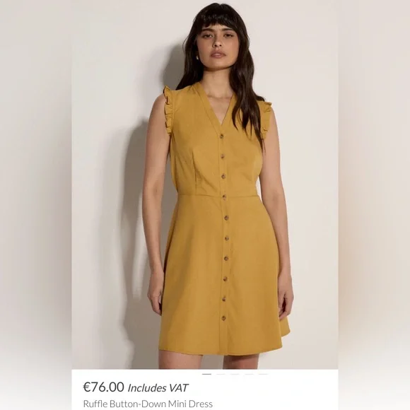 APRICOT 🍑 - Ruffle Button Down Dress - Picture 2 of 6